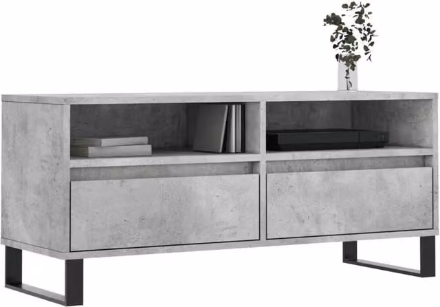 Berkfield Home Industrial TV Cabinet in Grey, W/D/H: 100 x 34.5 x 44.5 cm – 1