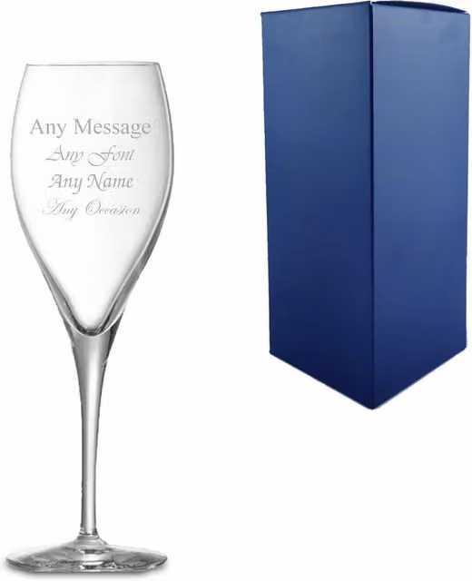 Uniqueful Personalised Oenologue Expert Champagne Flute in Clear Glass