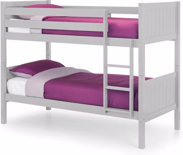 Cheshire Sequoia Modern Two-Level Bunk Bed in Grey, Single 90 x 200 cm