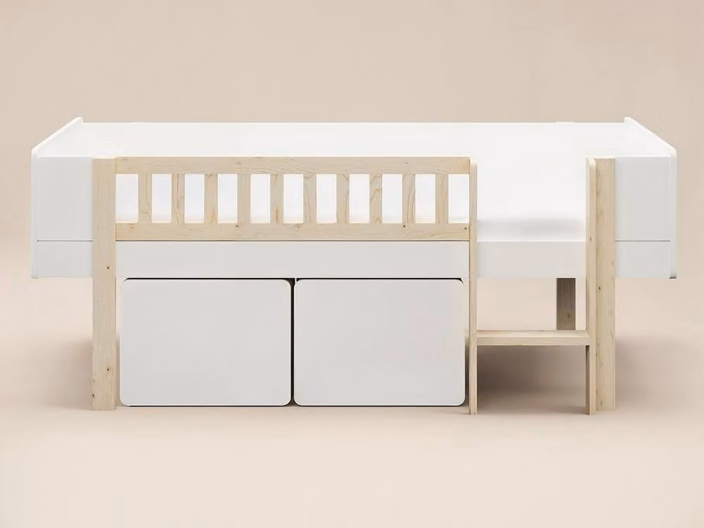 Noomi Kayla Mid Sleeper Bed with Storage Drawers in White – 2