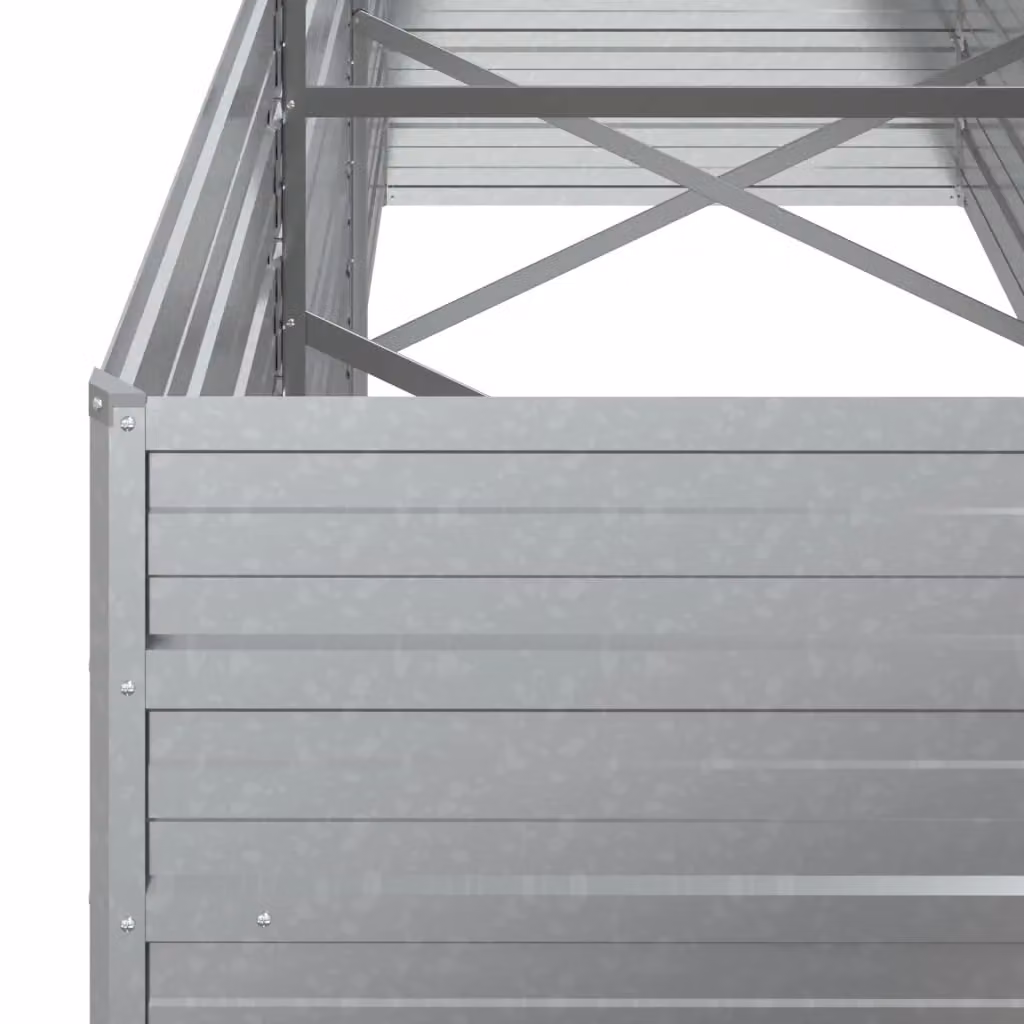 Berkfield Home Garden Galvanised Steel Raised Bed in Silver, W: 80 cm, D: 240 cm, H: 77 cm – 3