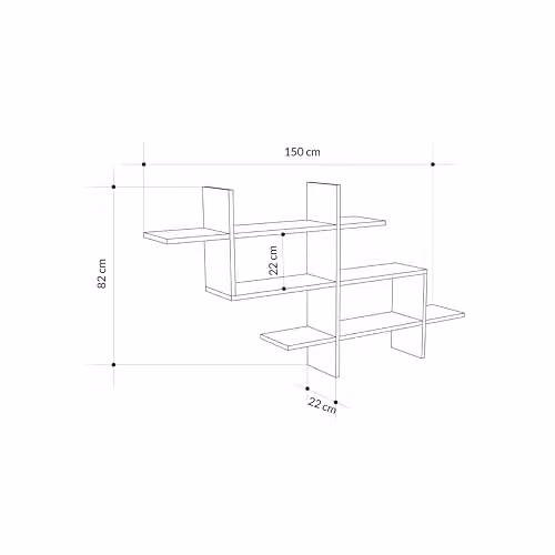 HOCUS PICUS Modern Wall Mounted Floating Shelf in Oak Brown, W/D/H: 82.0 x 22.0 x 20.0 cm – 3