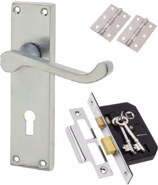 Golden Grace Brushed Chrome Door Handle in Silver Grey
