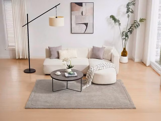 Vente-unique Velina Mid-Pile Rectangular Rug in Taupe/Beige, W: 160 cm, L: 230 cm