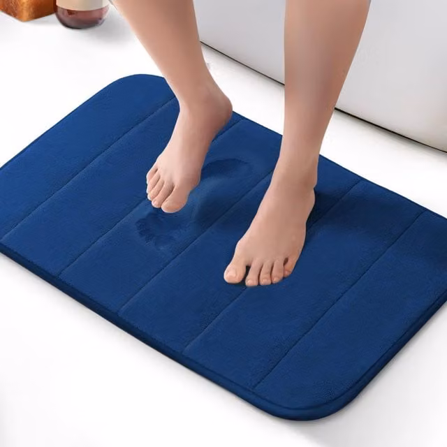 Keplin Memory Foam Bath Mat, Blue, W: 40 cm, D: 60 cm