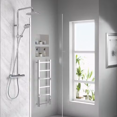 Aqualisa Midas 110 Mixer Shower Column with Adjustable Hand Shower and Fixed Overhead Shower, Chrome – 2