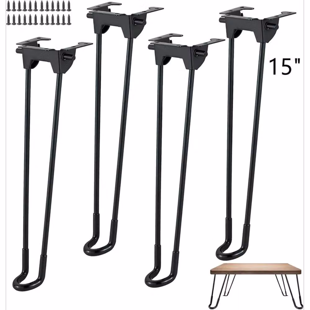 Nordara 4-Piece Set of Black Folding Steel Table Legs – 2