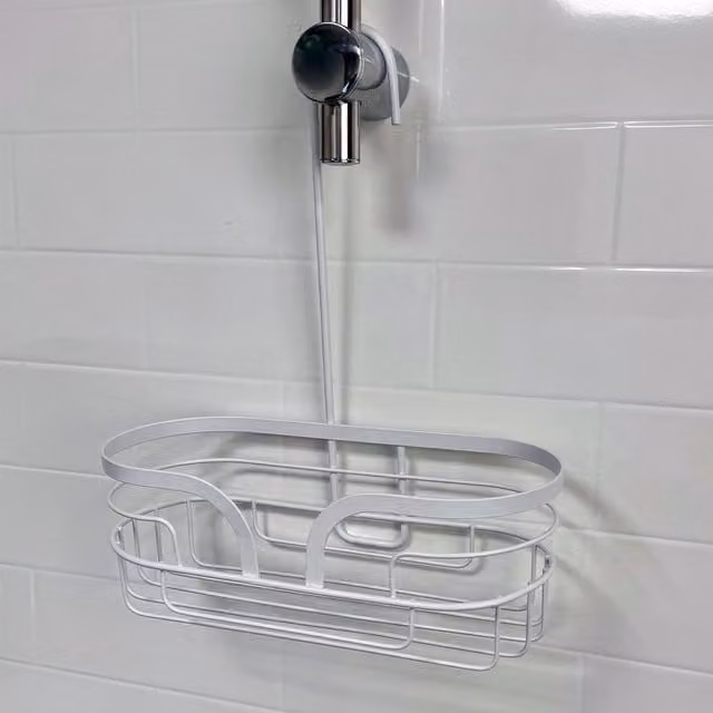 Showerdrape Dante Mini Hanging Metal Shower Caddy in White – 1