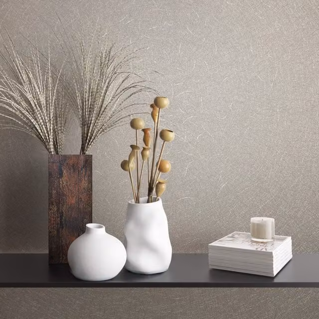 Galerie Industrial Effects Flowing Lines Abstract Botanical Wallpaper in Beige and Yellow