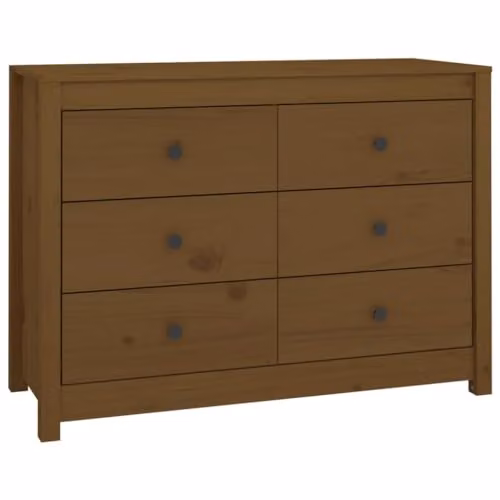 vidaXL Mid-Century Side Cabinet in Honey Brown Solid Pine Wood, W/D/H: 100 x 40 x 72 cm
