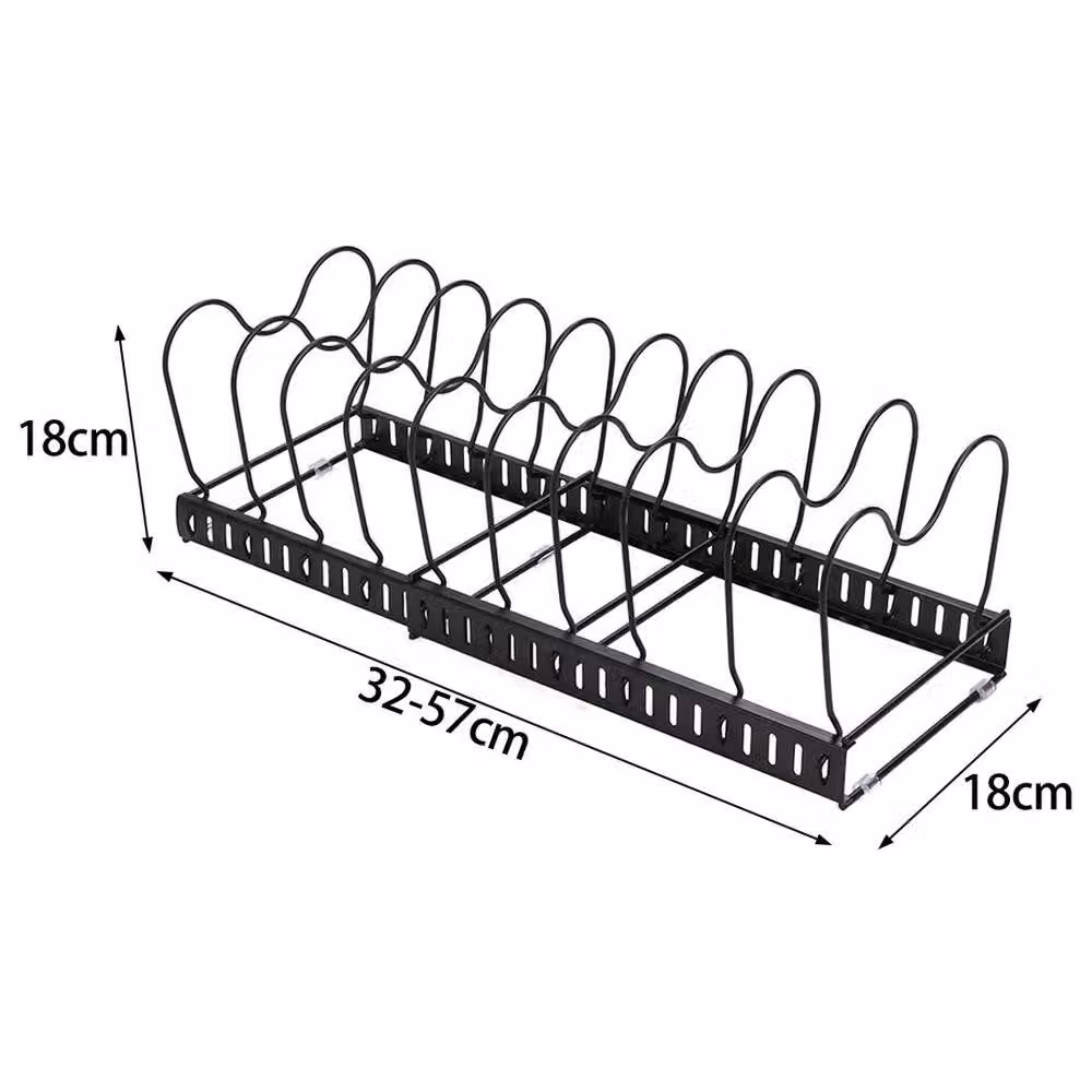 KORVIXA Black Expandable Metal Pan Organiser and Pot Lid Holder Rack – 2