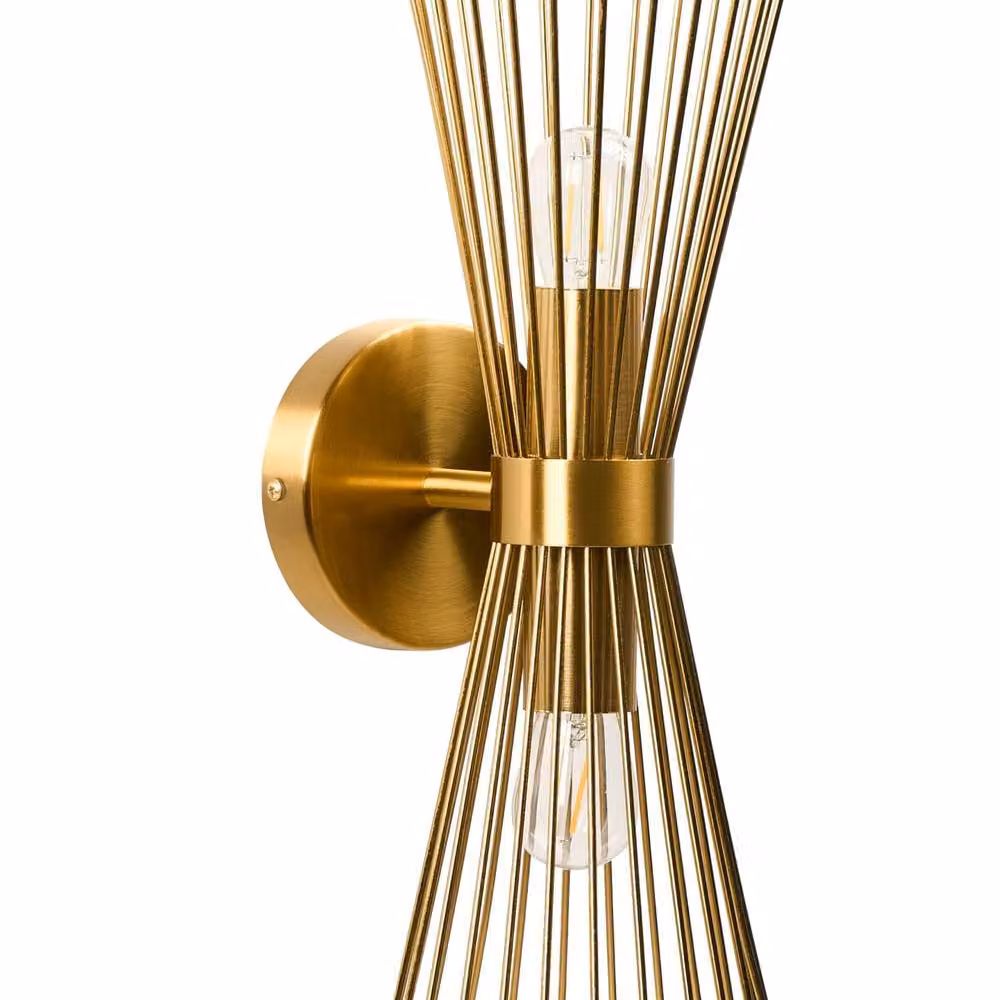 Wyld and Coco Gold Iron Hourglass Wall Lamp, LED Compatible – 2
