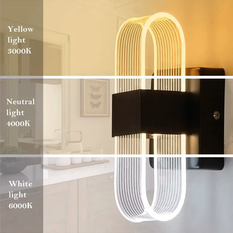 COMELY Modern Black Oval LED Indoor Wall Light with 3-Colour CCT Options – 6