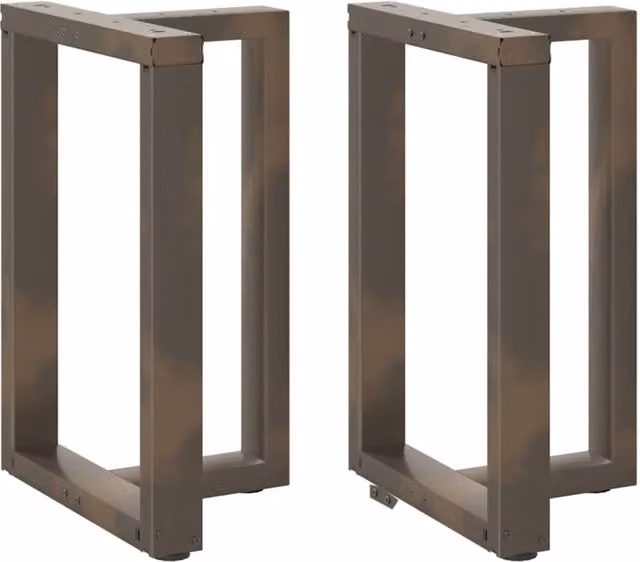 Berkfield Home T-Shaped Dining Table Legs, 2 Pieces, Black Steel, W: 50 cm, D: 35 cm, H: 72-73 cm