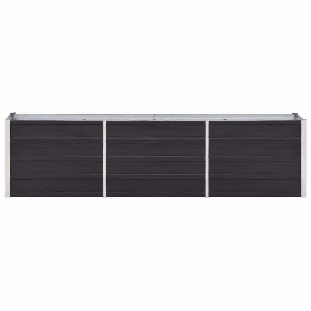 Berkfield Home Garden Galvanised Steel Raised Bed in Anthracite Black, W/D/H: 240 x 40 x 45 cm – 2