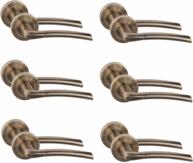 Golden Grace Polished Brass Door Handles in Gold