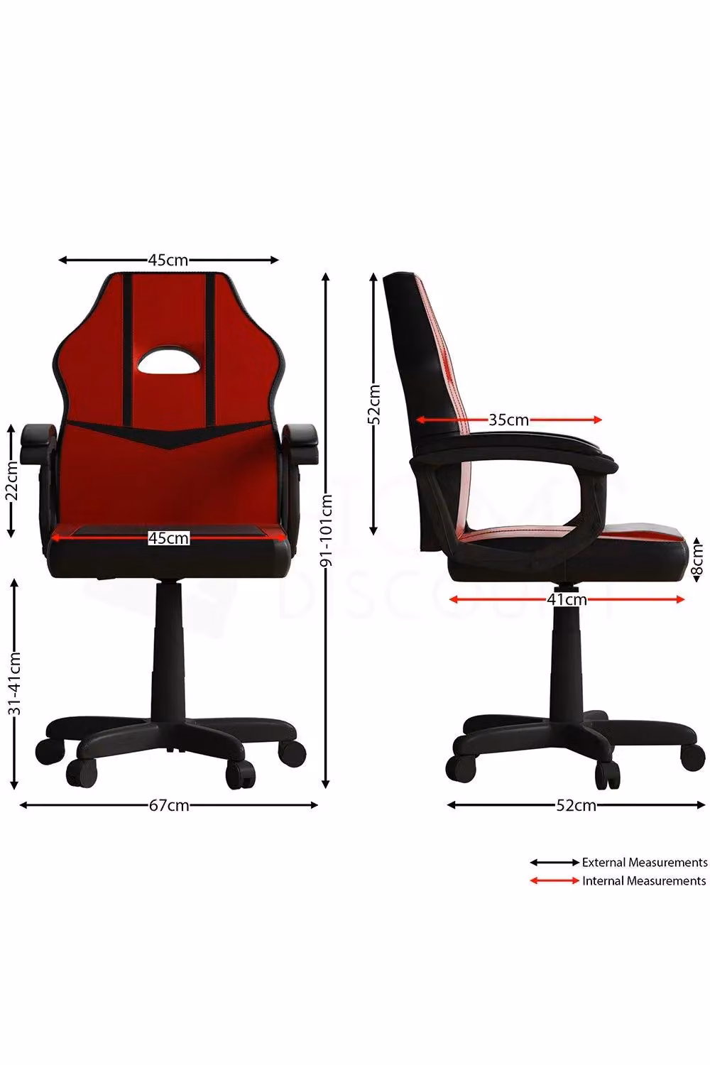 Vida Designs Comet Red Fabric Gaming and Office Chair with Armrests – 2