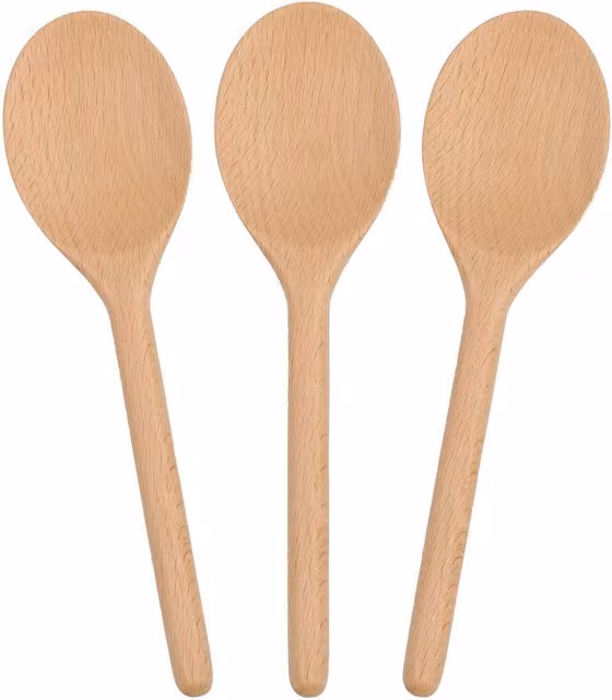 Argon Tableware Brown Oval Wooden Cooking Spoon, Length: 20 cm