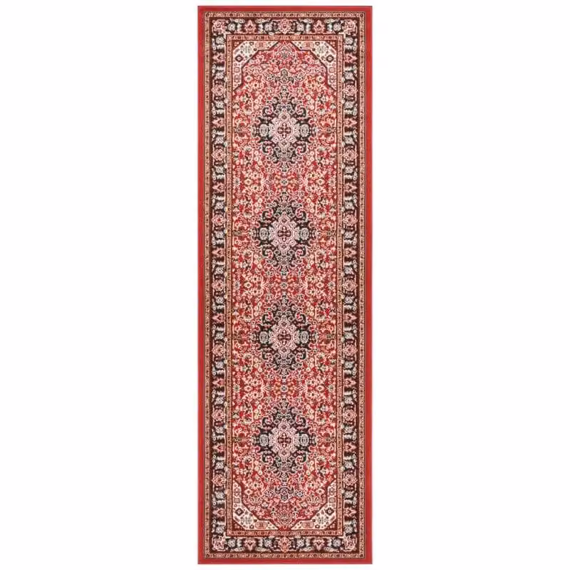 THE RUGS Design Oriental Skazar Isfahan Rug in Red, Green and Black, W/L: 80 x 250 cm – 3