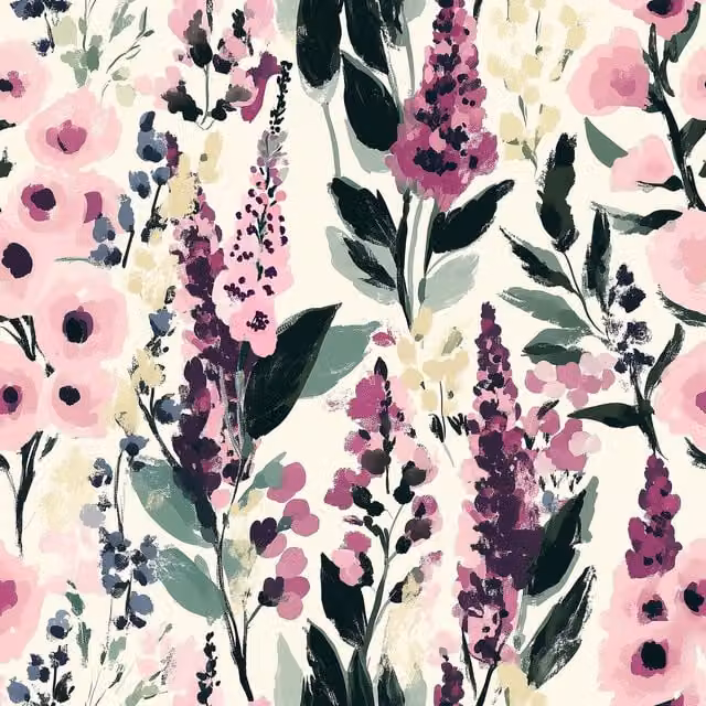 I Love Wallpaper Painted Petals Floral Botanical Wallpaper in Pink and Cream