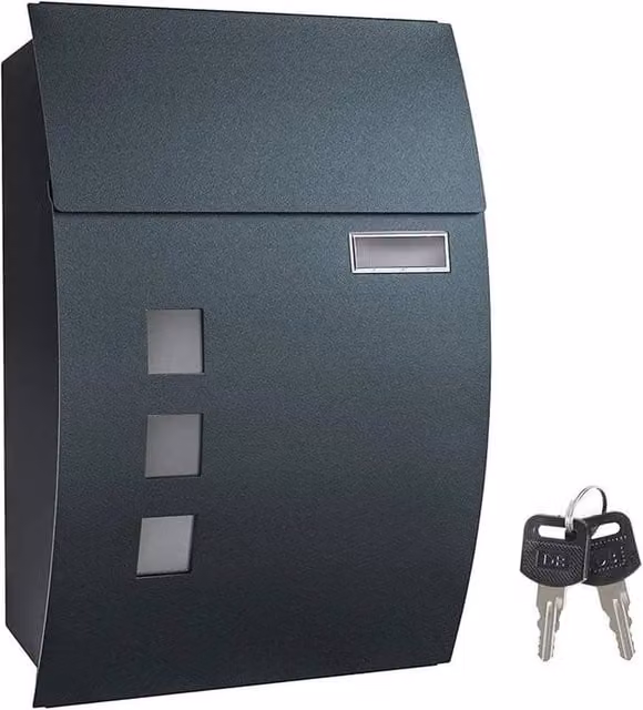 PAWNORA Wall Mounted Letter Post Box in Black – 1