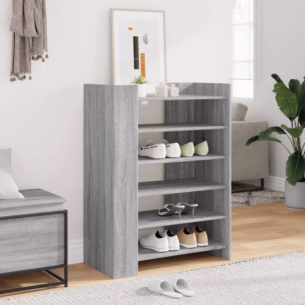 Berkfield Home Grey Sonoma Shoe Cabinet with Hinged Doors, W/D/H: 74.5 x 37.5 x 100 cm – 2