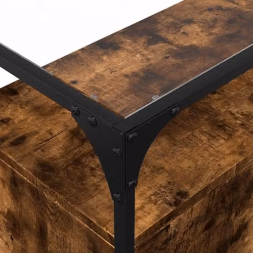vidaXL Sideboard with Glass Top in Smoked Oak, W/D/H: 98 x 35 x 81 cm – 4