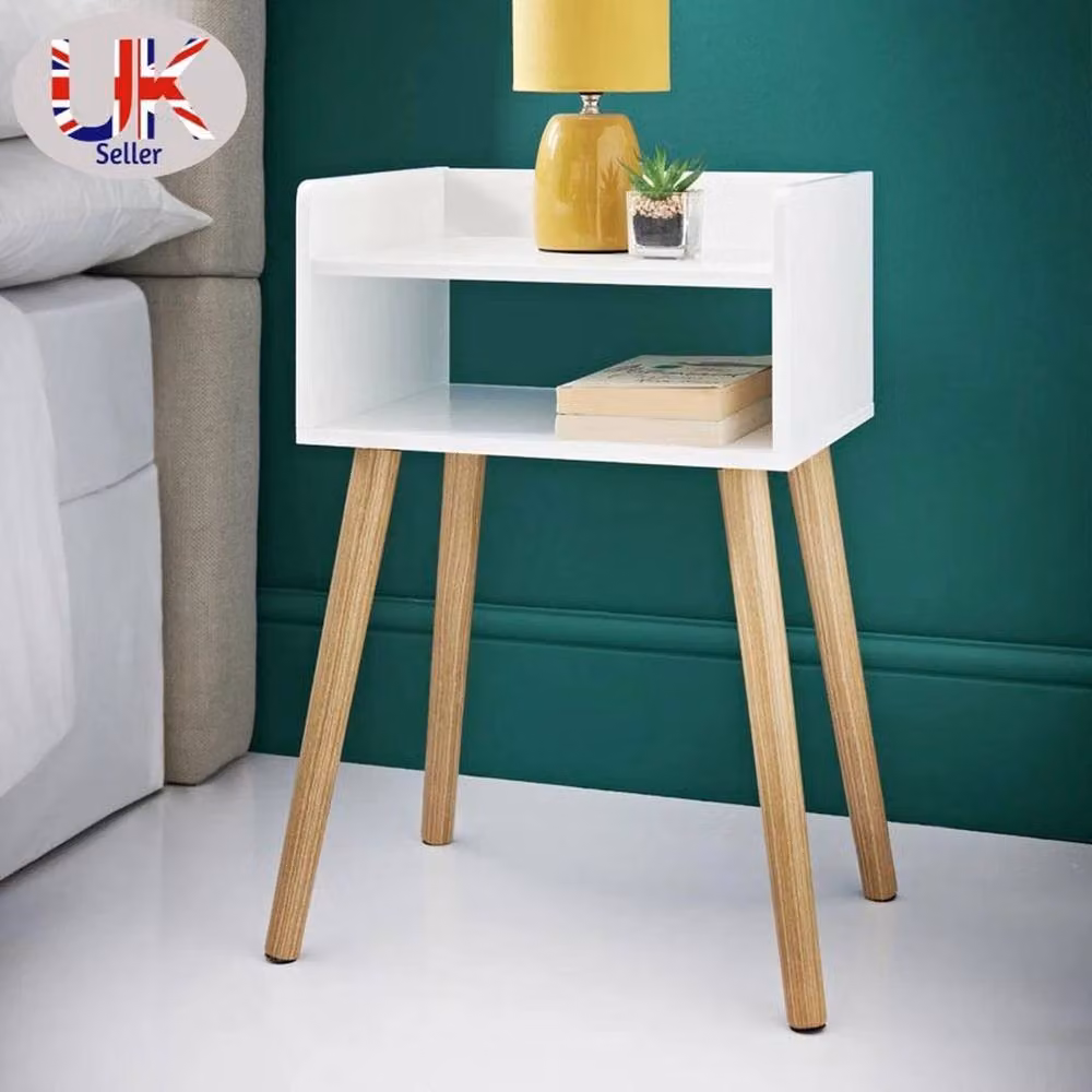 PAWNORA White Wooden Bedside Table – 2
