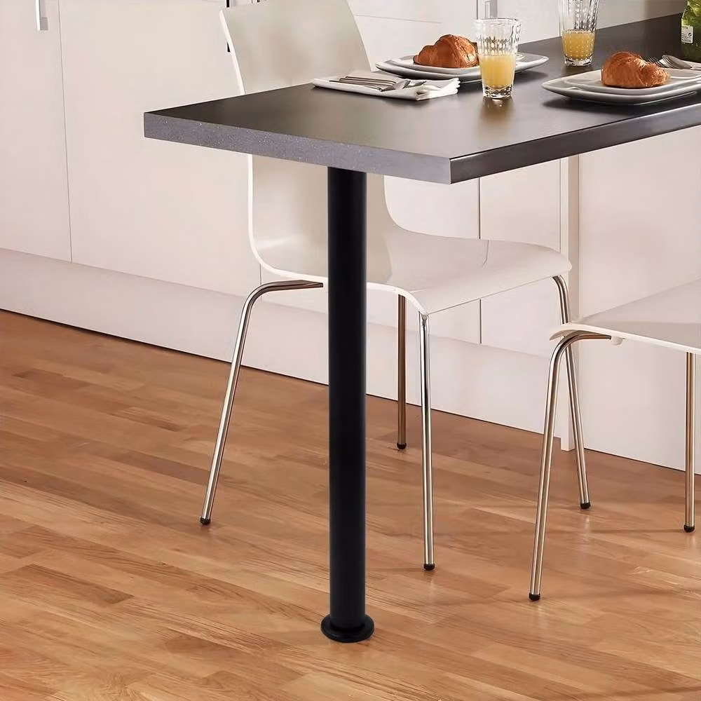 NESTLUNE 4-Piece Adjustable Black Metal Kitchen Worktop Desk and Breakfast Bar Table Legs, W: 1000 cm, D: 52 cm – 5