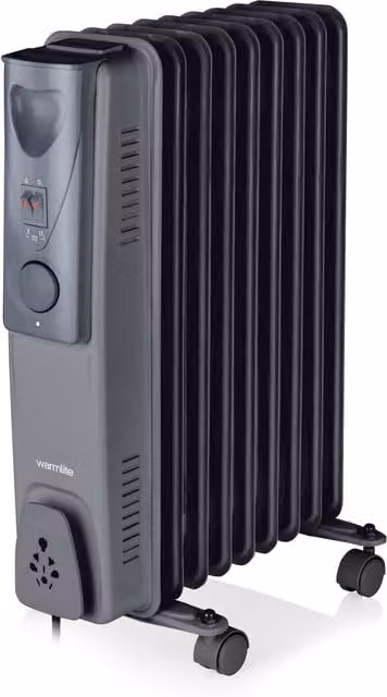 Warmlite 2000W Grey Oil Filled Freestanding Radiator, H 55 cm x W 55 cm x D 55 cm