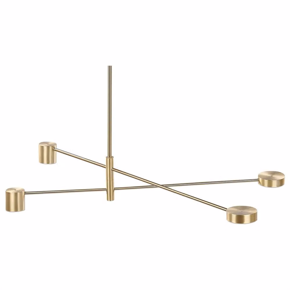 Wyld and Coco Gold Metal Four-Light Industrial Pendant Lamp – 2