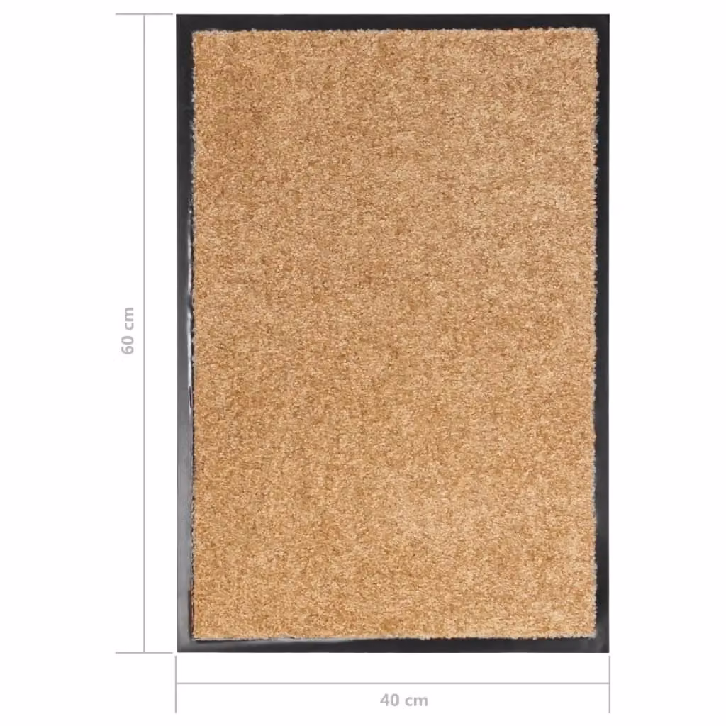 Berkfield Home Washable Non-Slip Doormat, Beige, W: 60 cm, D: 40 cm – 3