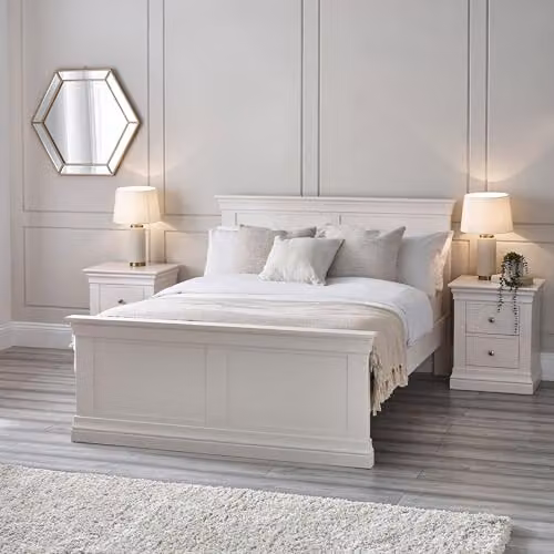 Julian Bowen Clermont King Size Bed in White – 1