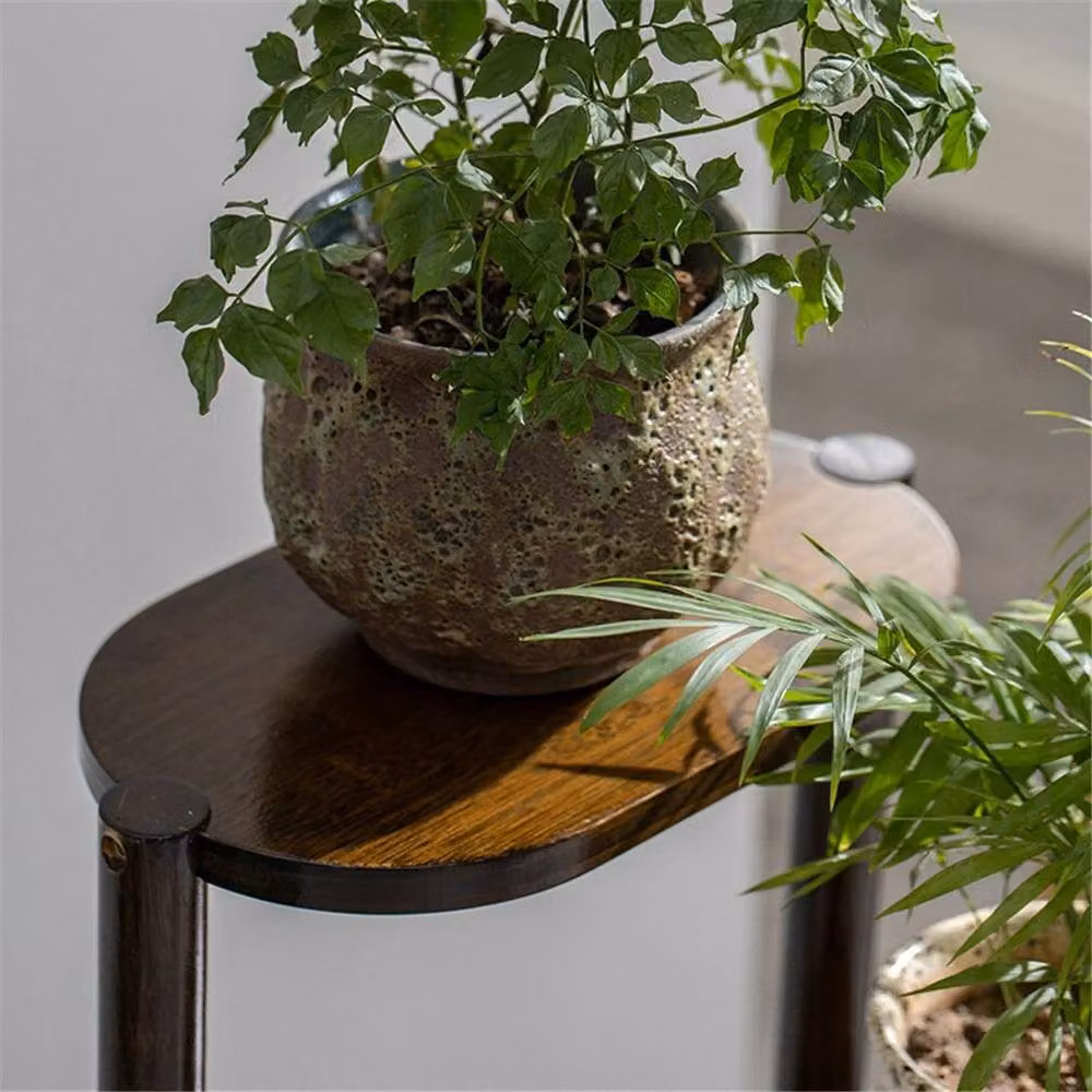 EONLION Brown Bamboo Indoor Plant Stand and Flower Shelf, Height: 75 cm, Width: 100 cm – 3