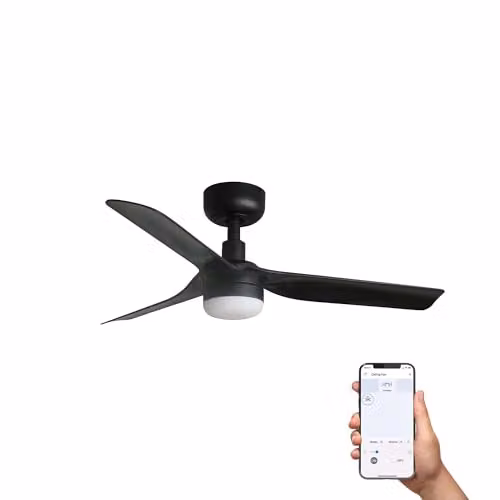 Faro Barcelona Mini Punt Smart LED Ceiling Fan, Black, 90 cm, with App and Remote Control