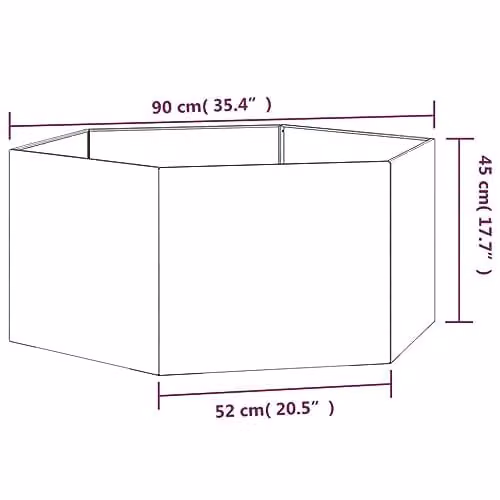 vidaXL Rusty Corten Steel Planter Tub, Brown, W: 90 cm, D: 90 cm, H: 45 cm – 3