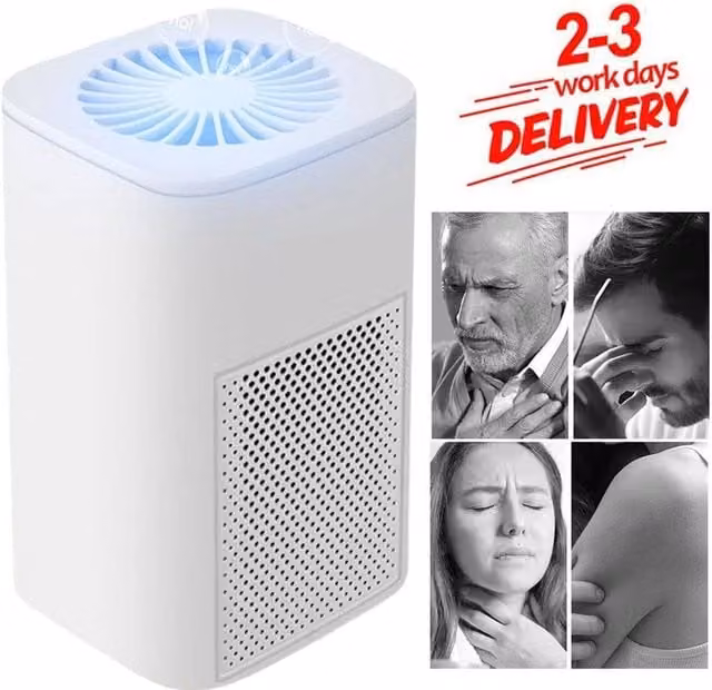 NESTLUNE Air Purifier for Smoke, Odour and Pets, White, H 100 cm x W 15 cm x D 15 cm