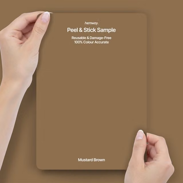 Hemway Interior Paint Sample Peel and Stick Swatch in Mustard Brown