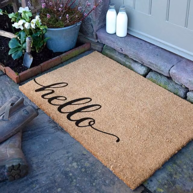 Artsy Mats Hello Doormat in Brown, W/D: 90 x 60 cm