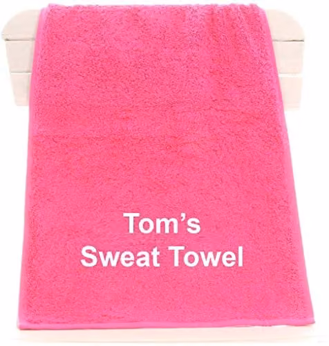aztex Personalised Pink Cotton Gym Towel, W/D/H: 90 x 30 x 30 cm