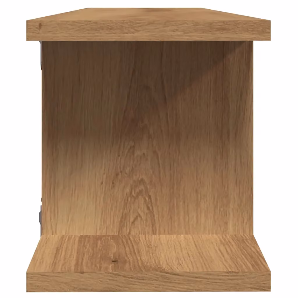 Berkfield Home Artisan Oak Wall Shelves, 2 Piece Brown Engineered Wood, W: 75 cm, D: 20 cm, H: 18 cm – 4
