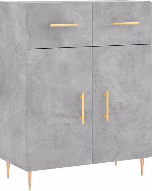 Berkfield Home Modern Sideboard in Concrete Grey, W/D/H: 69.5 x 34.0 x 90.0 cm