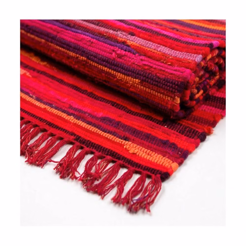 KDMD Pink Striped Boho Rag Rug, W: 50 cm, D: 90 cm – 2