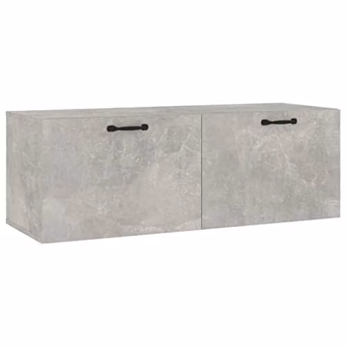 vidaXL Modern Wall Mounted Cabinet in Matt Grey with Hinged Doors and Internal Shelves, W/D/H: 100 x 36.5 x 35 cm