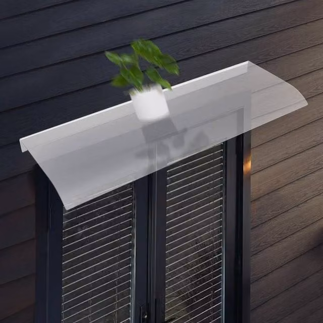 SPETLEK Transparent Polycarbonate Door Canopy Awning Shelter, W: 100 cm, D: 15 cm – 1