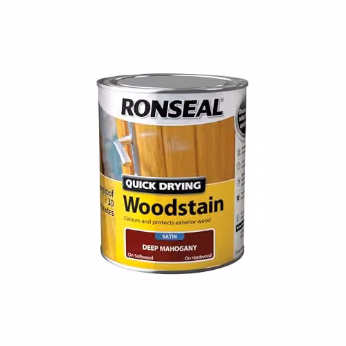 Ronseal Quick Drying Woodstain in Brown Satin Gloss, 0.75 l – 3