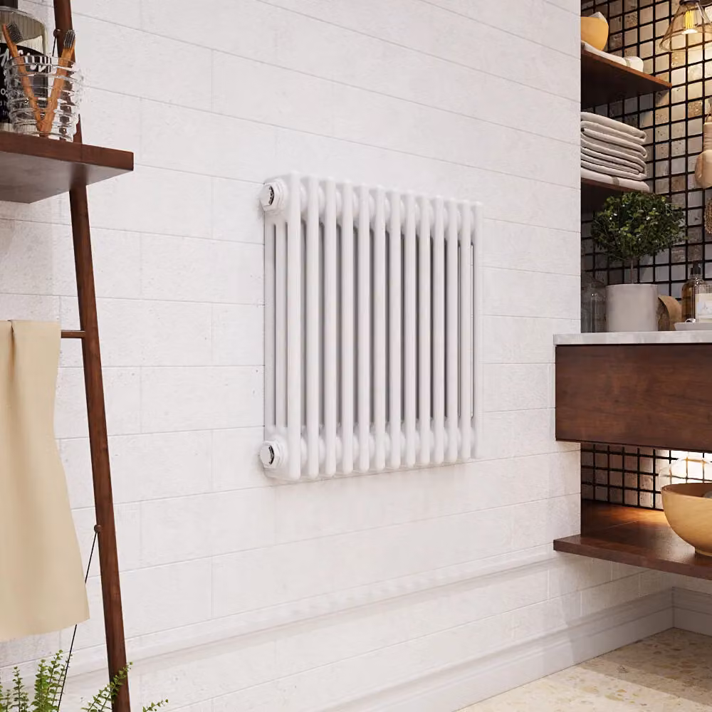 Balterley Triple Column Traditional Radiator in High Gloss White, W: 60.5 cm, H: 60 cm – 2