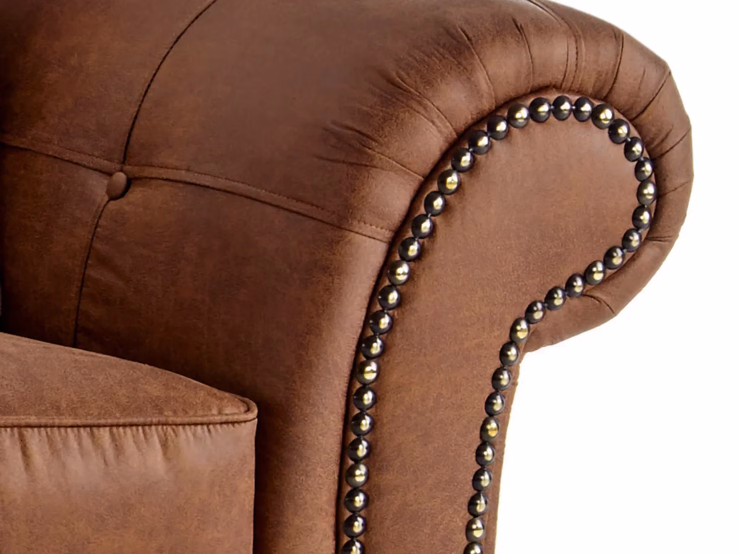 Snugg Furniture UK Limited Oakland L-Shaped 4 Seater Corner Sofa in Brown Synthetic Leather – 3