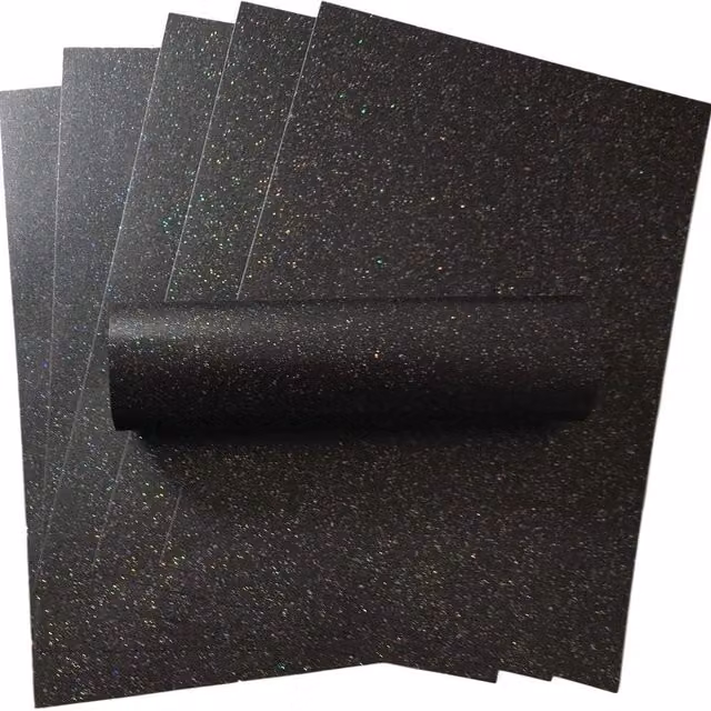Syntego Pack of 10 Charcoal Sparkle Construction Paper Sheets in Grey and Black