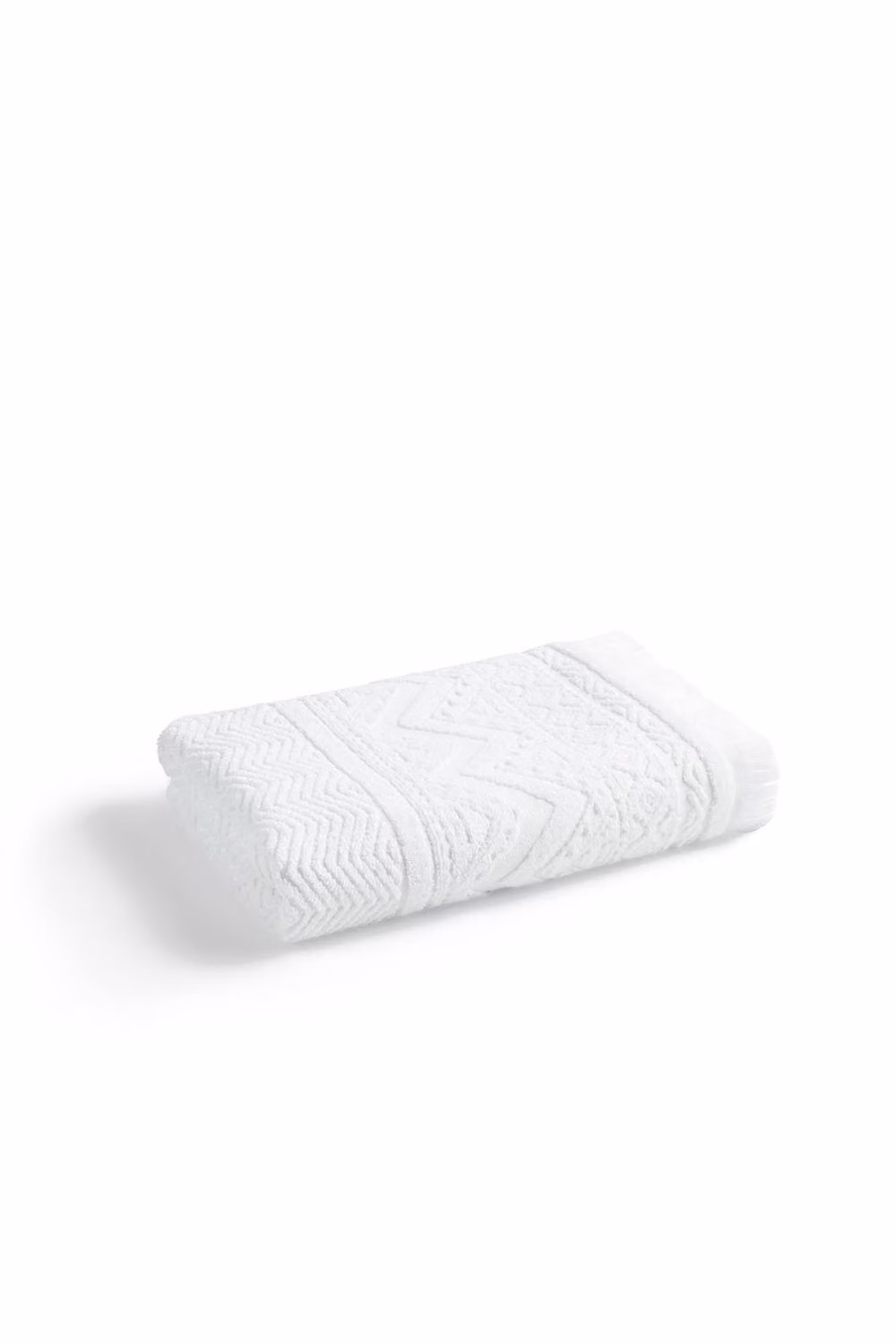 Christy Boho Fringed Jacquard Cotton Bath Sheet in White – 2
